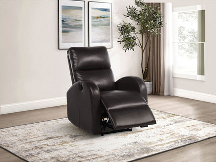 Meglia - Upholstered Power Recliner Chair With Smooth Button Controls - Brown
