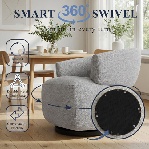 Swivel Barrel Accent Oversized Club Chair