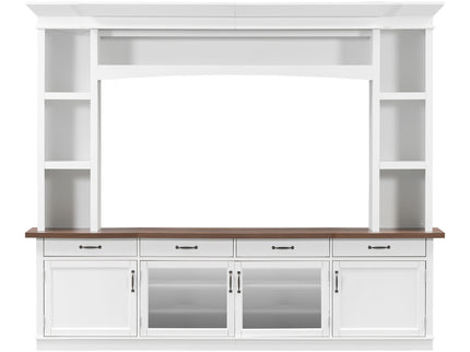 Extra Long TV Stand With 7 Color LED Lights, Adjustable Shelves & Storage Cabinets