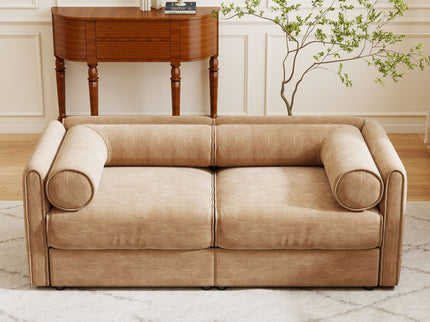 Stylish Sofa With Storage Seat And Cylindrical Backrest