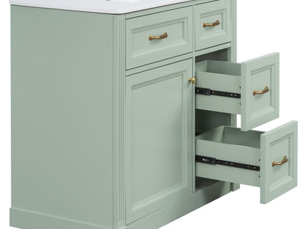 Modern Bathroom Vanity With Sink, 4 Drawers, Soft-Close Door, Adjustable Shelf