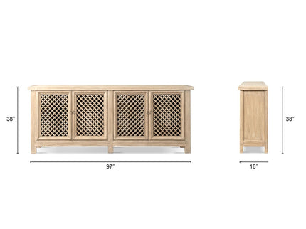 Arden - 4 Door Sideboard - Natural