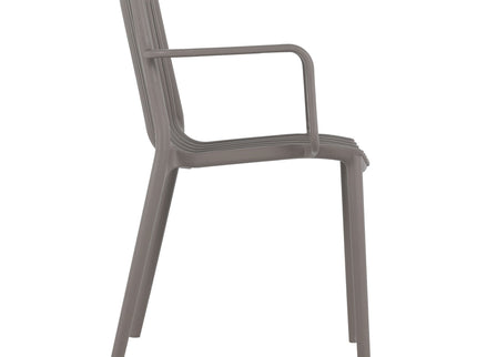 4 Piece Stackable Single Chairs With Vertical Stripe Design For All Weather