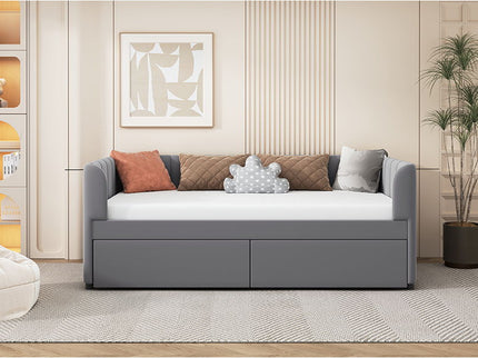 Upholstered Daybed With Ergonomic Design Backrest