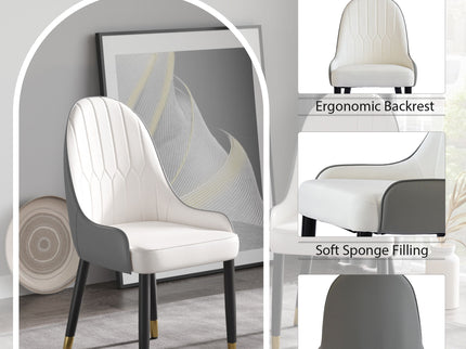 Modern Sponge-Filled Dining Chair, Solid Wood Metal Legs, Suitable For Restaurants, Living Rooms And Rooms (Set of 2)