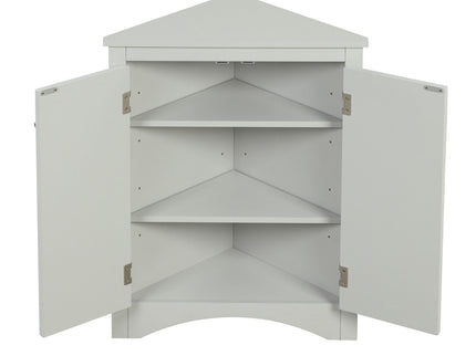 Triangle Bathroom Storage Cabinet With Adjustable Shelves, Freestanding Floor Cabinet For Home Kitchen