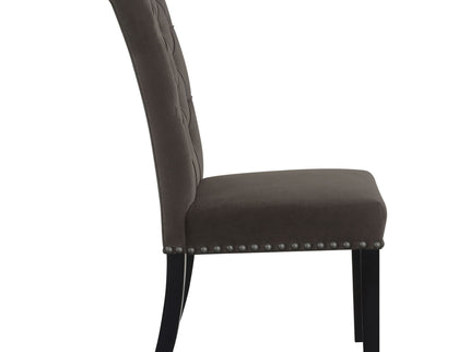 Side Chairs With Tufting Nailhead Trim (Set of 2) - Brown
