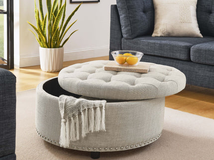 Tufted Storage Ottoman With Upholstery