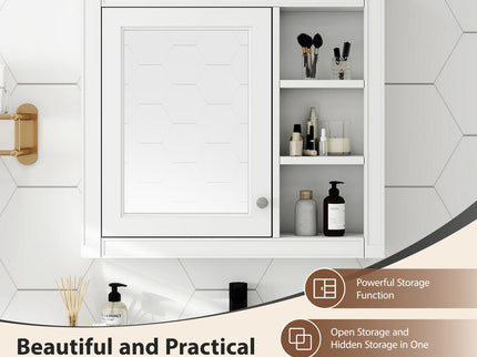 Wall Mounted Medicine Cabinet With Mirror And 3 Open Shelves