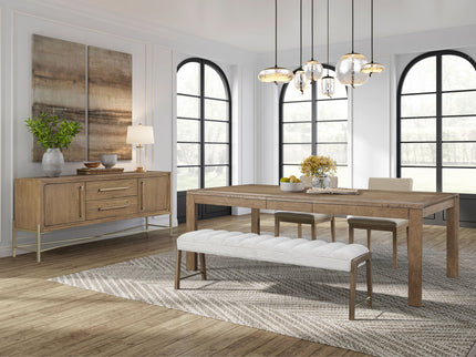 Dining Table With Leaf - Light Brown