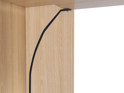 Stretchable Office Desk With Storage Shelves And Mobile Wheels