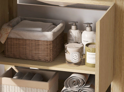 Modern Bathroom Vanity With Rectangle Ceramic Sink, Soft Closing Doors