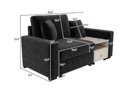 Modular Sofa Couch With Storage Armrest And Center Console