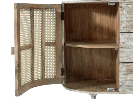 TV Console With Cane Doors - Multicolor
