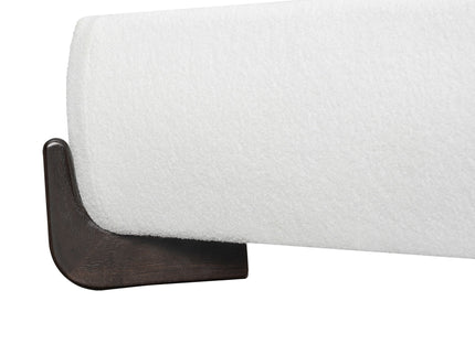 Elegant Boucle Upholstered Bed With Solid Wood Legs