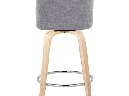 Toriano - Contemporary Fixed Height Counter Stool & Swivel And Round Footrest (Set of 2)