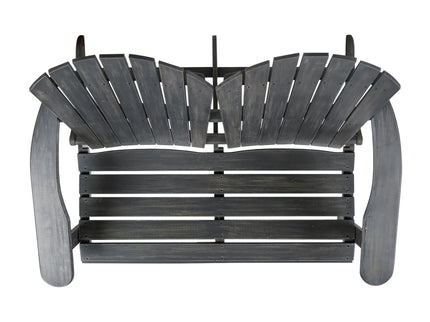 Outdoor Adirondack Rocking Loveseat With Hand Crafted Details