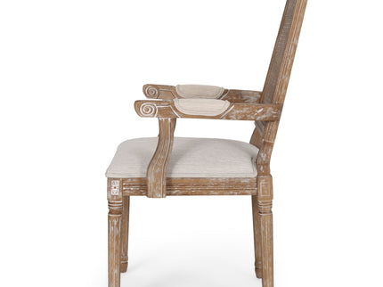 Upholstered Dining Chair With Cane Backrest