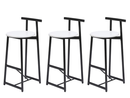 Modern Bar Stools With Backrest For Kitchen (Set of 3)