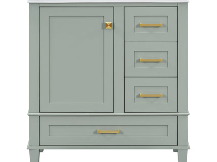 Bathroom Vanity, Modern Bathroom Cabinet With Sink Combo Set, Bathroom Storage Cabinet With A Soft Closing Door And 3 Drawers, Solid Wood Frame