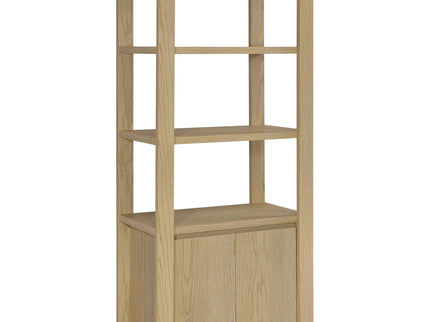 Susac - 3 Shelf Media Tower With Tall Pier Cabinet - Light Oak