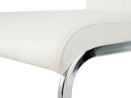 Modern Dining Chairs With Padded Seat And Metal Legs