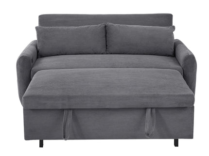 Pull-Out 2 Seat Modern Sleeper Sofa With 2 Throw Pillows And USB Ports