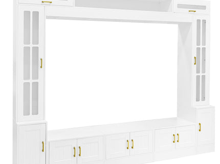 Wall Unit Entertainment Center With Bookshelves For TVs Up To 80"
