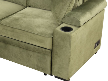 Sleeper Sofa Bed, 2 In 1 Pull Out Sofa Bed L Shape Couch With Storage Ottoman For Living Room, Bedroom Couch And Small Apartment