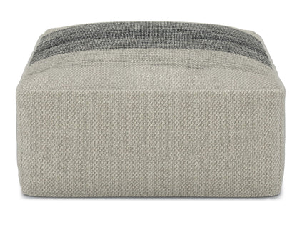 Sabella - Square Woven Outdoor / Indoor Pouf - Gray / White