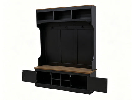Farmhouse Hall Tree With Bench And Shoe Storage