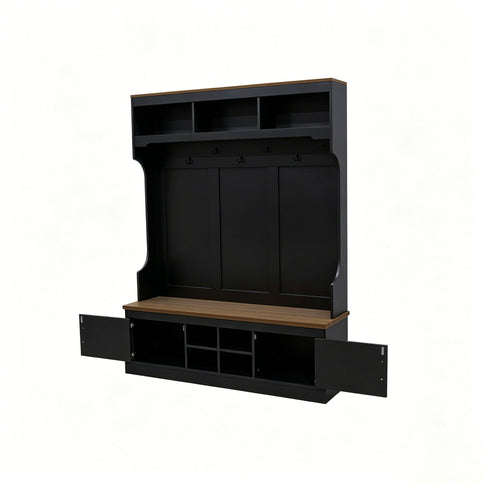 Farmhouse Hall Tree With Bench And Shoe Storage