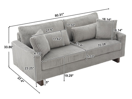 Modern Loveseat Sofa With 4 Pillows