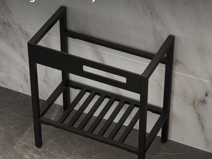 Console Sink With Legs, 32" X 18.5", Durable Porcela With Support - White / Black