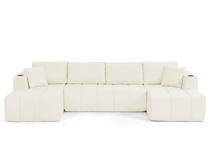 U - Shaped Sectional Sofa, Cup Holders & Side Pockets For Living Room