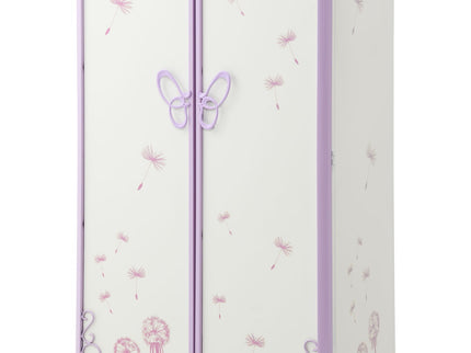 Priya II - Synthetic Leather Purple Wardrobe - Purple / White