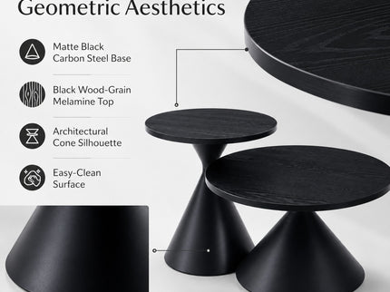 2 Piece Coffee Round Table Set