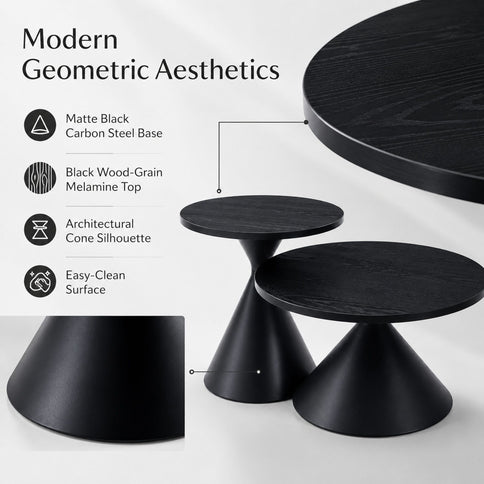 2 Piece Coffee Round Table Set