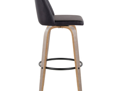 Toriano - Fixed Height Contemporary Barstool With Swivel With Round Footrest (Set of 2)