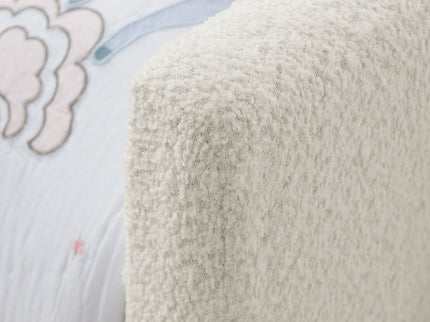 Cute Rabbit Ear Upholstered Platform Bed Frame With Safety Rail