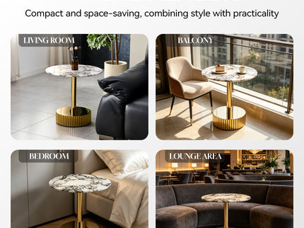 End Table For Living Rooms - Gold / White
