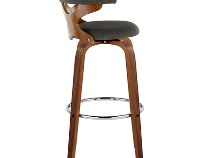 Gardenia - Mid Century Modern Fixed Height Barstool With Swivel With Round Footrest (Set of 2)