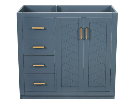 Retro Style Bathroom Vanity, 3 Drawers & Soft Closing Doors