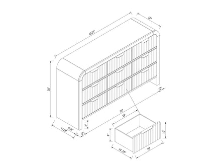 Beverly - Dresser With LED Light, Edge Pulls - White / Black