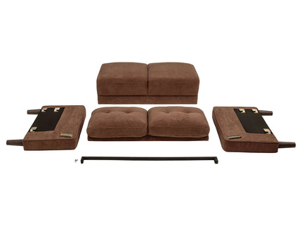Heather - Track Arm Tufted Accent Chair - Rust