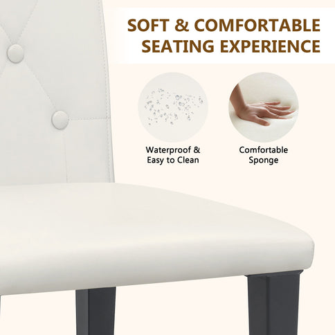 Dining Chairs With Ergonomic Buckle Backrest For Family Dining Rooms