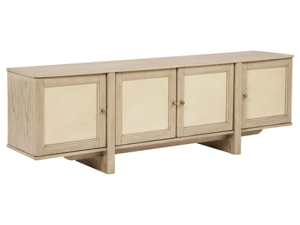 Kimpton - 4 Door Cane TV Stand Media Console - Beige