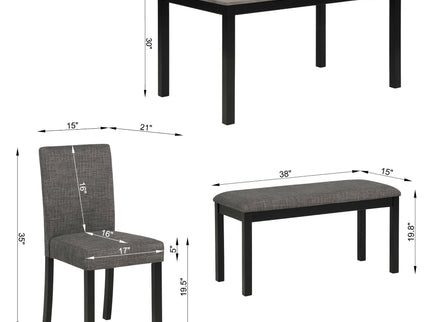 Modern Dining Table Set With Upholstered Chairs For Dining Room