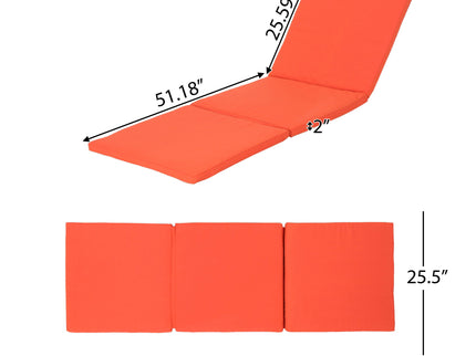 Waterproof Fabric Lounge Cushion With Rectangular Shape - Orange