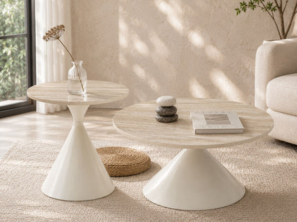 2 Piece Coffee Round Table Set